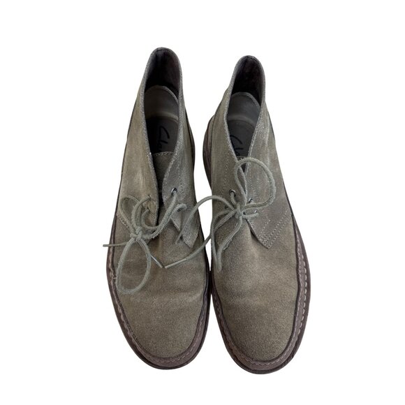 Mens Clarks Desert Suede green Chukka ankle boots 10M SKU 7716 - Picture 8 of 9